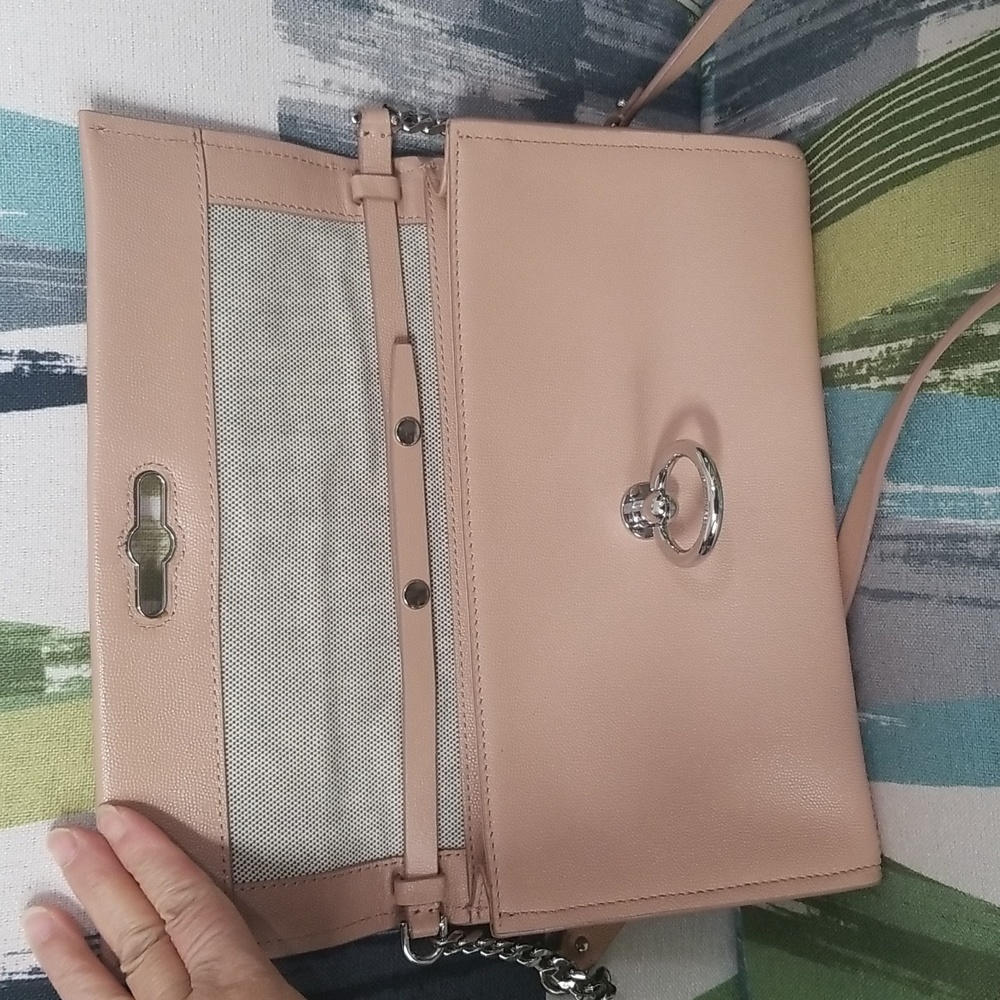 Rebecca Minkoff Jean Clutch/Shoulder Bag(Convertible) In Pink EUC - Picture 8 of 13